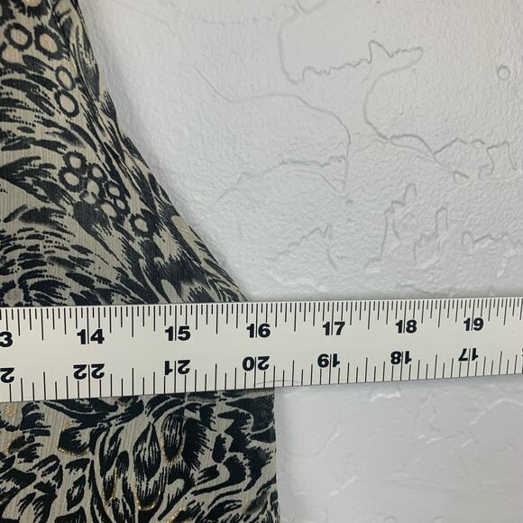 Soft Surroundings Midi Dress Black Size M Tiered Tan Black Leopard Studded Neck - Picture 5 of 7